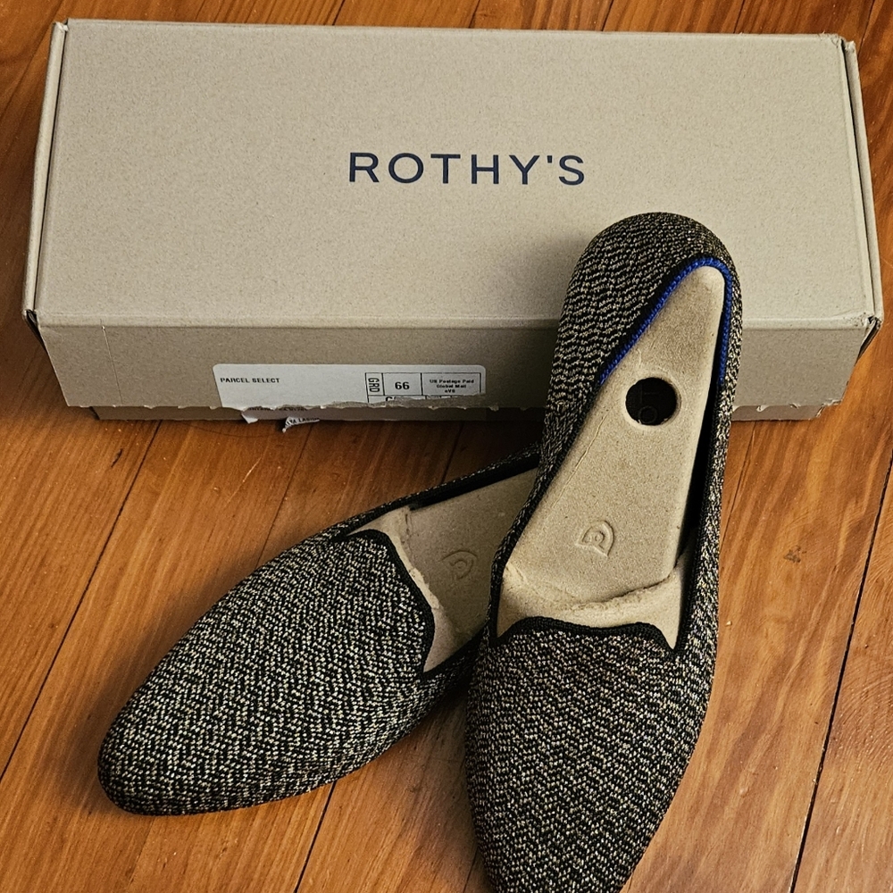 Rothy's Almond Loafer Sparkle Herringbone. Sz 8